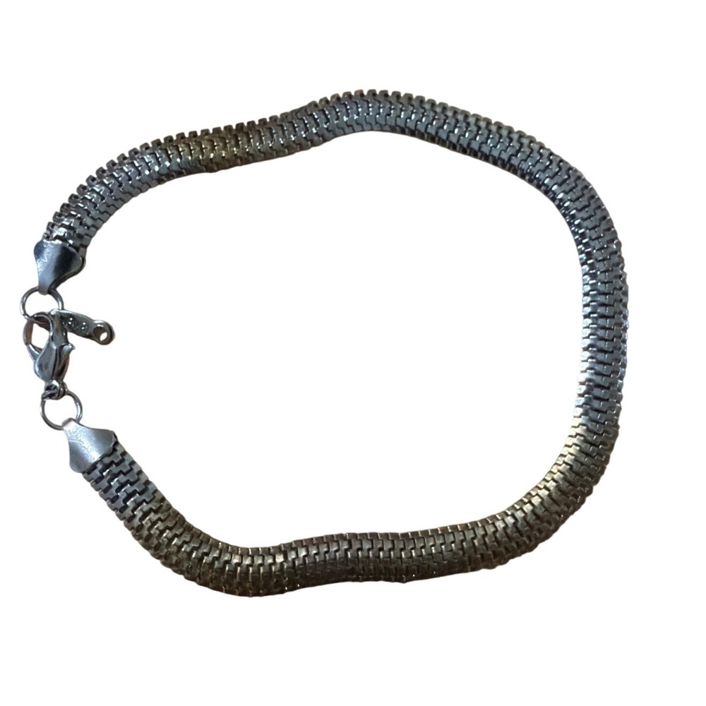 Mixed  Tone Mesh Chain Bracelet Woven Link  Lobster Clasp Jewelry Gift Minimlist